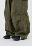 Balloon wide big cargo pocket banding pants