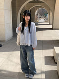 Swan Washing Denim Pocket Wide Pants