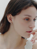 H Edition Silver Off-Drop Hoop Earrings