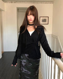 [Strap + Knit SET] Noda Side Button V-Neck Knit Button Cardigan