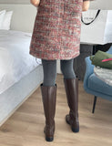 [35% wool] Racquet Round Tweed Mini One Piece