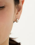 Champagne Full Moon Silver (W) Volume Earrings