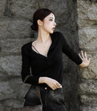 Slit Tencel Long Sleeve