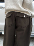 [Planning/Thick Brushed] Alt Pintuck Wide Long Back Pocket Pants