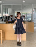 Selverco Layered Shirring Tiered Short Sleeve One Piece