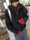 Behi Check Color Matching Hood Windbreaker