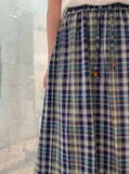 Chucho Vintage Check Banding Long Skirt