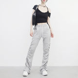 Faroan String Shirring Cropped T-shirt