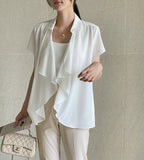 Blond Shawl Collar Open Cardigan Jacket