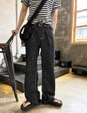 Deept Cool Linen Wide Denim Black