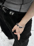 2TYPE [Ball Mix, Double Chain Mix] Layered Silver Bracelet