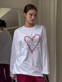 Heart point lettering cotton long sleeves
