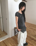 [Layered Look] Yuu Tiered Ribbon Puff One Piece