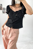 magic puff shirring blouse