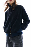 Shearling boucle zip-up blouson