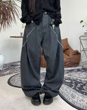 Cabello cutting line denim pants