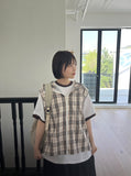 [unisex] Naboli Summer Check Hood Zip-up Vest