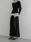 Vero Layering Color Matching Long Skirt
