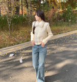 Detachable Sleeve Fur Vest Knit Jacket