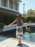 Pigment stitch ribbed sleeveless shirt