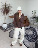 Trini Lettering Knit Hood Zip-Up