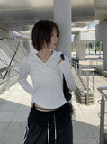 Poppy Button Slim Hood T-Shirt