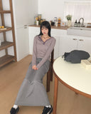 Pao Stripe Snap Button Color Matching Long Sleeve Hooded T-Shirt