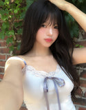 How Lace Ribbon Sleeveless