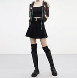 Pointo corduroy belt skirt