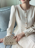 Loila Tweed Shirring Jacket Blouse