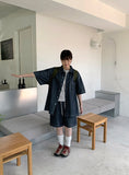 [unisex] Heiko Stitch Banding Bermuda Denim Pants