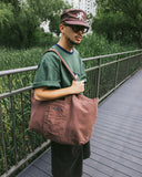 Washed Embroidered Tote Bag