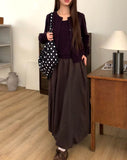 Camel Banding Balloon Long Skirt