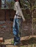 Funky Damage Wide Denim Pants