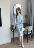 Anibelle Heartneck Tweed Peplum Jacket