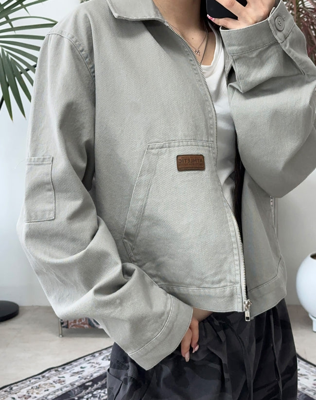 【SATIIIZ】Dusk Crop Work Jacket SATIIIZ】Dusk Crop Work Jacket