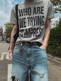 Impri Slub Lettering Short Sleeve T-shirt