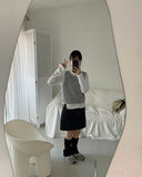 Minnoy string crop knit vest