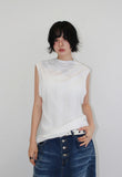 RIBBED HOODED SLEEVELESS