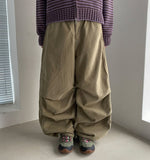 Dalmon Peach Fuzz Parachute Cotton Wide Pants