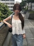 Wet Light Blue Washing Wide Denim Pants