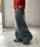 Kelponi Washed Denim Wide Pants