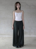 [mnem] Easy Stripe Wide Pants