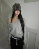 [Sweatshirt + Halterneck set] Doe Layered Holder Neck Sweatshirt