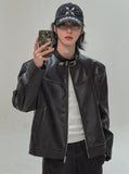 Kent western buckle leather jacket