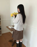 [MADE] Hupi Pin Tuck Button V-Neck Collar Long Sleeve Shirt