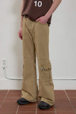 eyelet denim bootcut pants