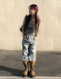 Risen Denim Wide Overalls