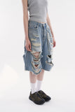 Anaheim distressed bermuda denim pants