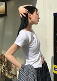 RIBBED V SLIT HALF T